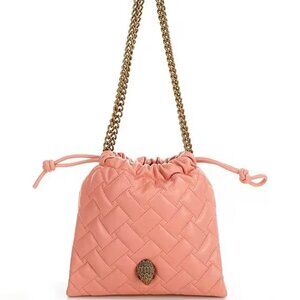 Kurt Geiger London $245 Small Kensington Quilted Drawstring Bag Pink Combo NWT!
